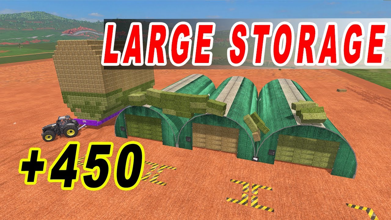Farming Simulator 17: Large Square Bale Storage !! +1000 BALES TRANSPORTING!!!