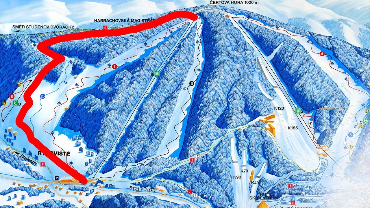 Harrachov downhill track Blue / trasa niebieska / Rýžoviště - Modra / fall