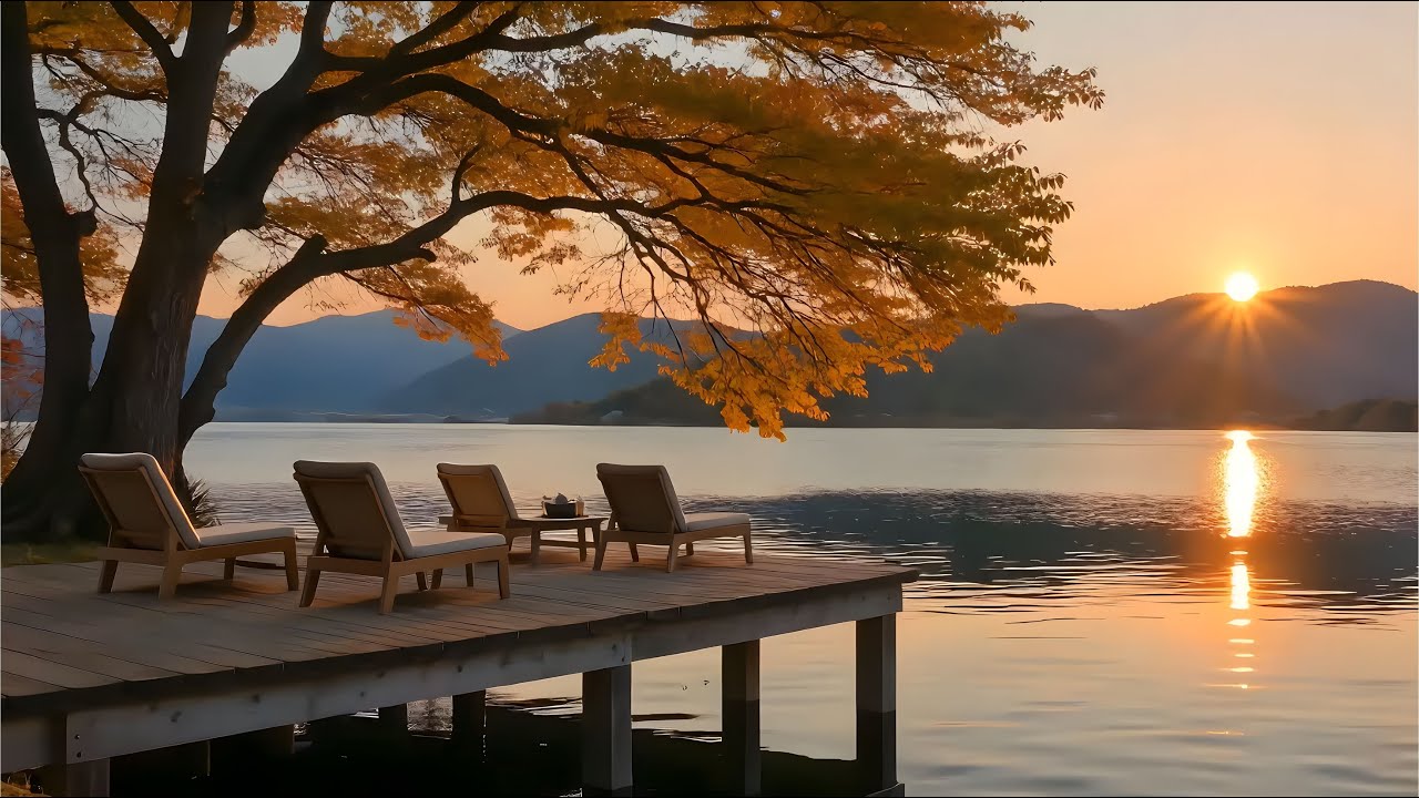 Lakeside Sunset Lofi Beats 🌅 Cozy Chill Music for Study, Focus & Relax