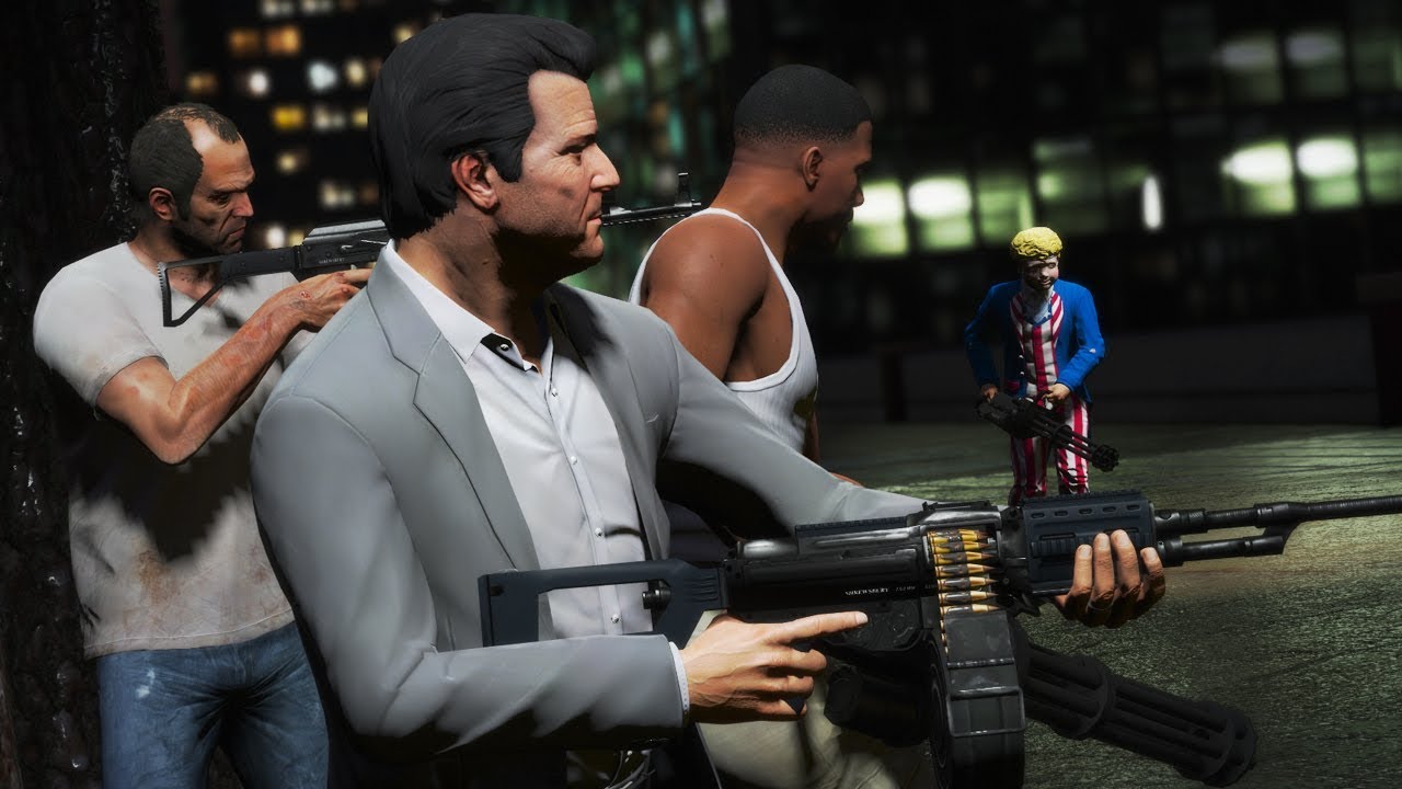 GTA 5 - Franklin, Michael & Trevor in the PURGE! (Challenge)