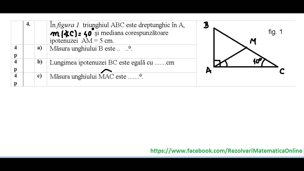 Clasa a VII-a - Teza la matematica - Sem I - Model 1 - partea a II a