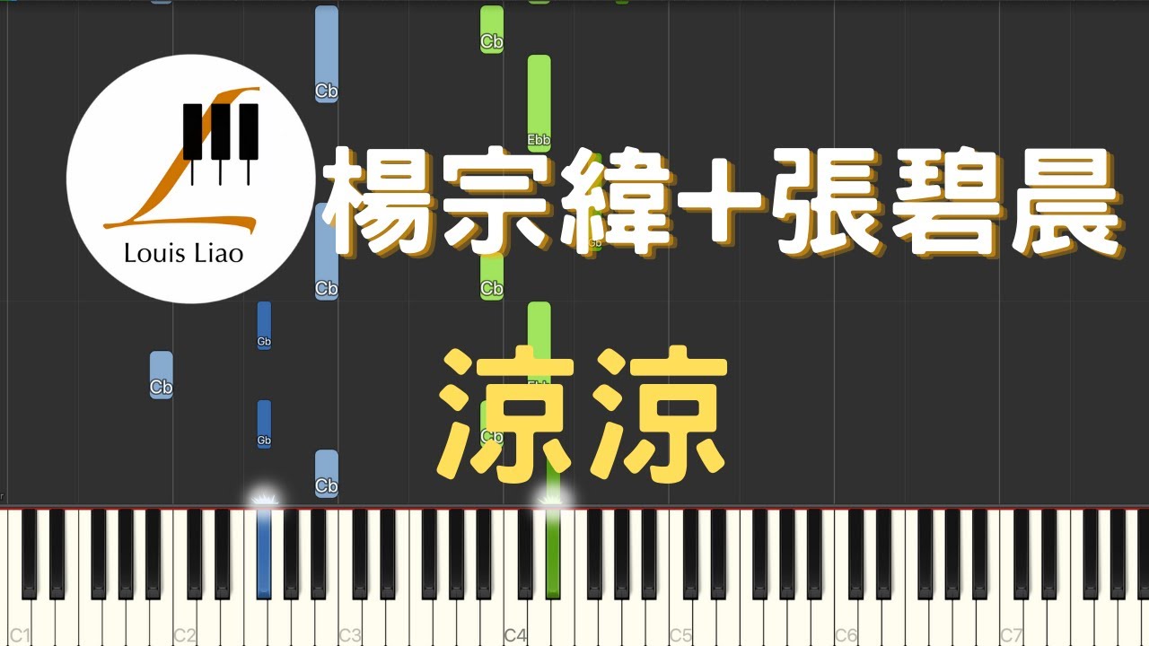 楊宗緯 張碧晨 涼涼 電視劇 三生三世十里桃花 片尾曲 鋼琴教學 Synthesia 琴譜