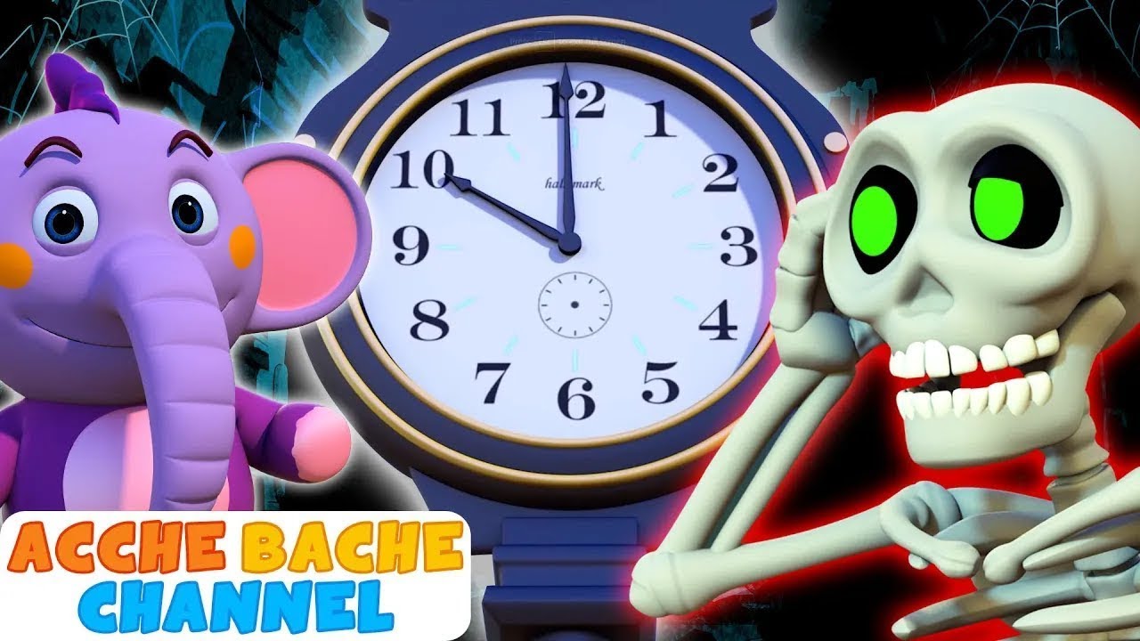 Haunted Clock 🕰️💀 Spooky Scary Skeletons For Kids By Acche Bache Channel