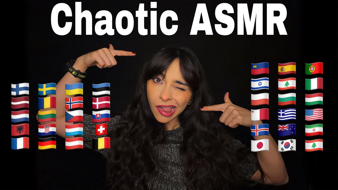 ASMR 🌍 Самые сложные слова для шепота: хаотичные многоязычные языки! Быстро и захватывающе