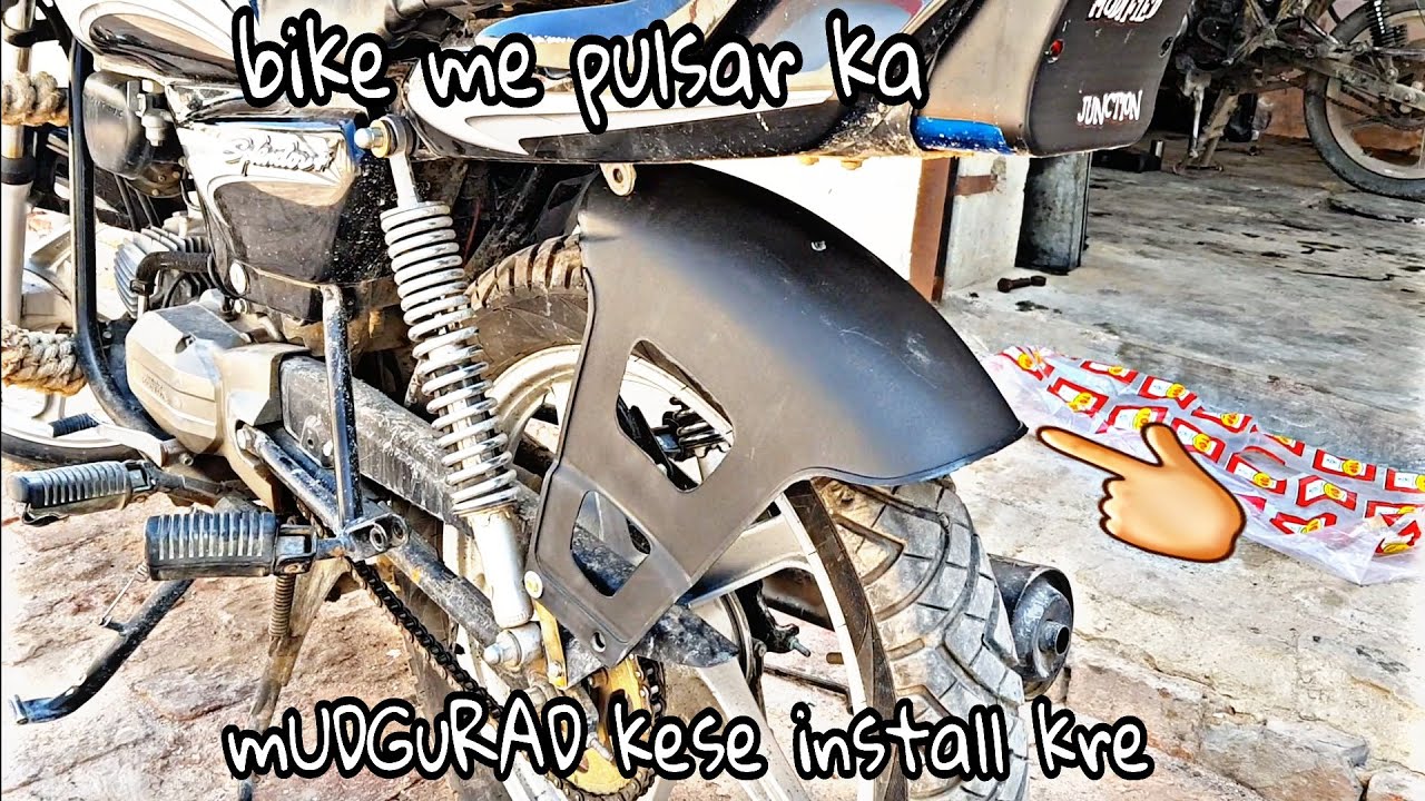 How to install pulsar rear mudgurad in splendor + & all bikes