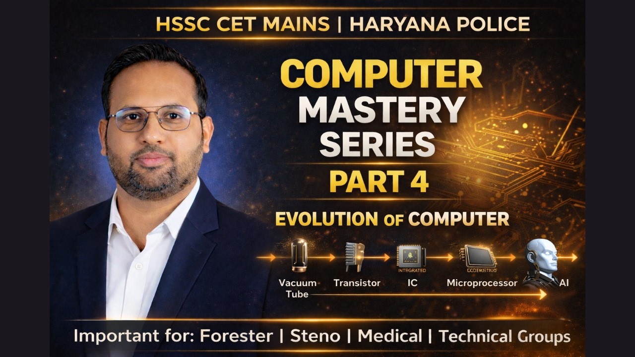 Computer Mastery Series – Part 4 | Evolution of Computer (CET Mains | HR Police) | IITian Satish