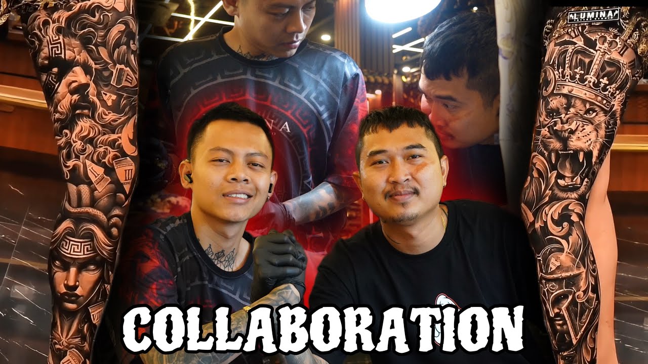 NO MERCY! 2 ARTISTS LUMINA CREATE TATTOO - SPECIAL GANGBANG TATTOO