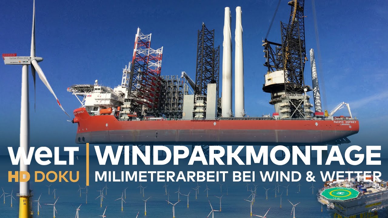 WINDPARKMONTAGE vor Sylt - Millimeterarbeit bei Wind und Wetter | HD Doku
