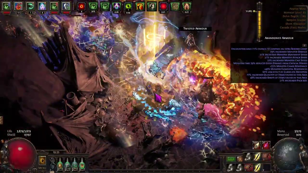 Delve 1100 Zombies in Keepers League 【Path of Exile 3.27】 Necromancer Gameplay Explode AG - 1346