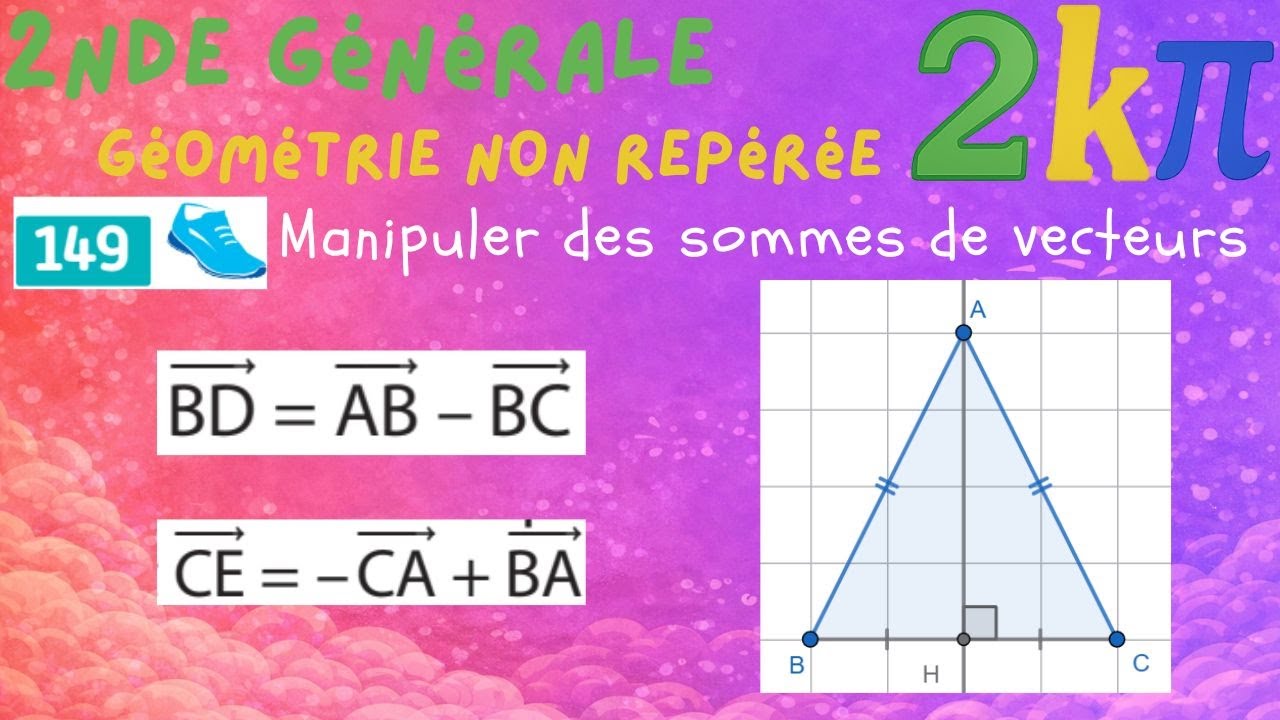 149p147 Vecteurs dans un triangle rectangle isocèle : constructions guidées
