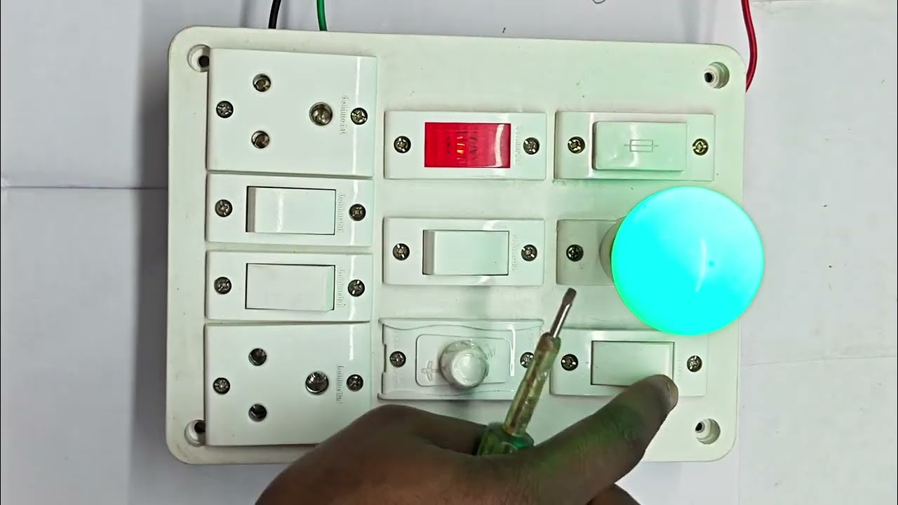 स्विच बोर्ड वायरिंग कनेक्शन कैसे करे! 4 switch 2 socket 1 indicator 1 fuse 1 holder connection! 