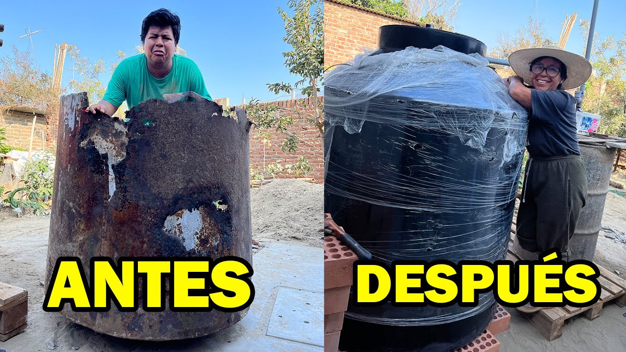 HACIENDO FELIZ A MAMÁ: TANQUE DE AGUA NUEVO vs VIEJO OXIDADO