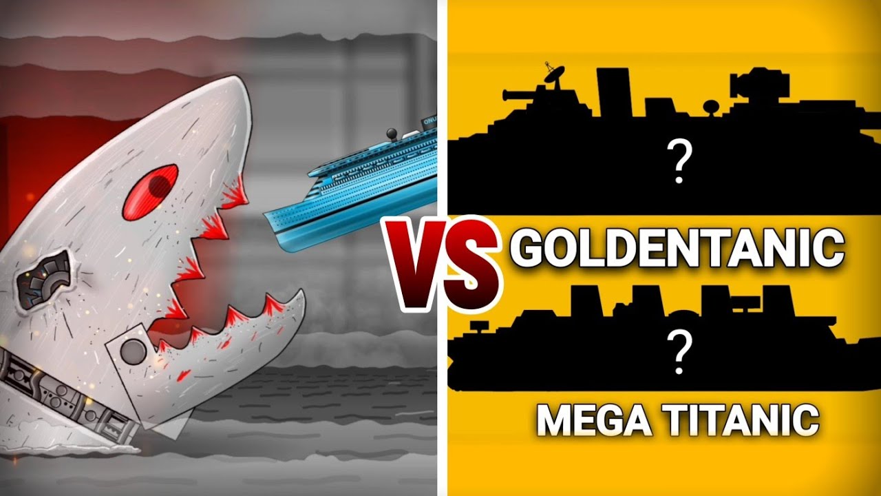 DIAMONTANIC VS MONSTER SHARK AND UPGRADED GOLDENTANIC AND TITANIC🚢💎⚓️ FULL ANIMATION