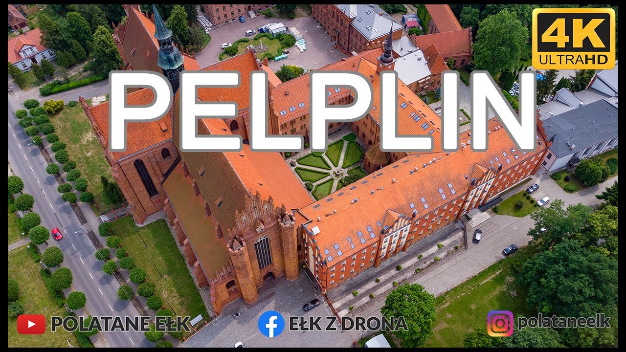 Pelplin z drona - Ogrody Biskupie