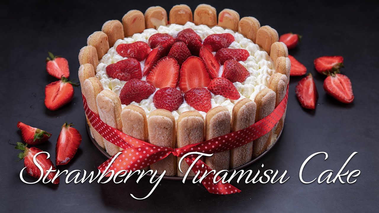 Strawberry Tiramisu Cake - EASY, No-Bake Strawberry Tiramisu Cake Recipe!