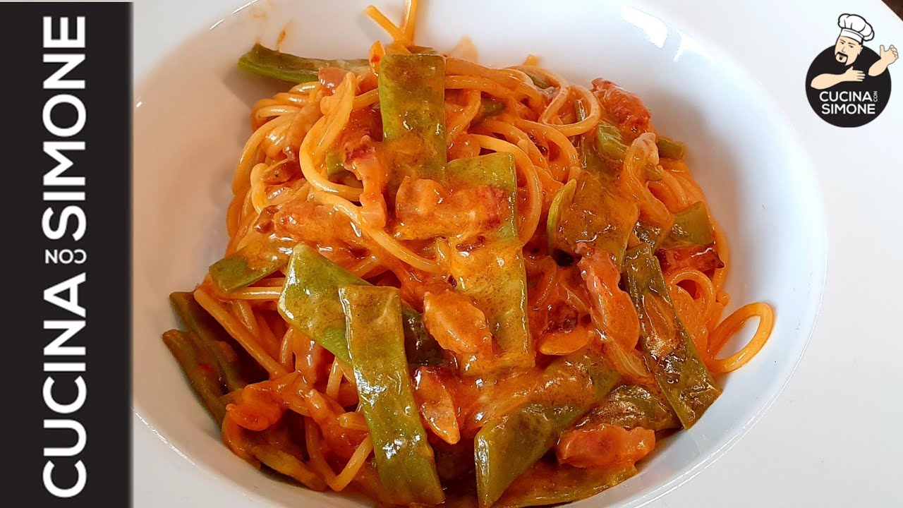 Pasta alla Paesana con Pancetta piccante Provolone e Taccole - Simone piange all'assaggio😳