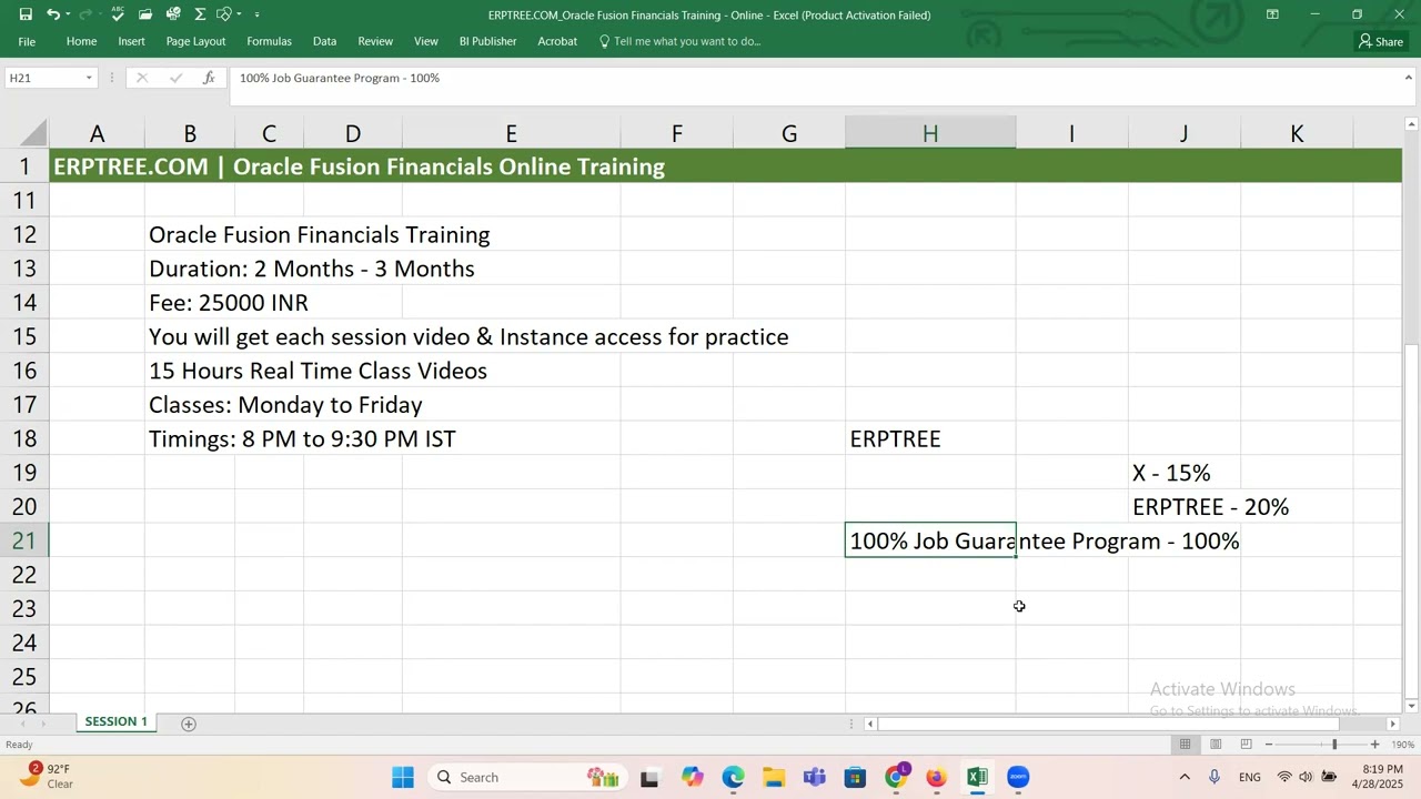 Oracle Fusion Financials Training 1st Session