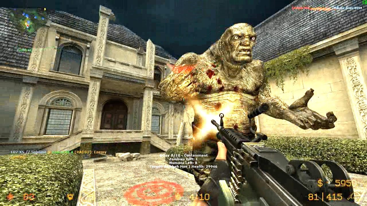 Counter Strike Source - Zombie mod Zombie Boss fight - Multiplayer Gameplay on chateau map