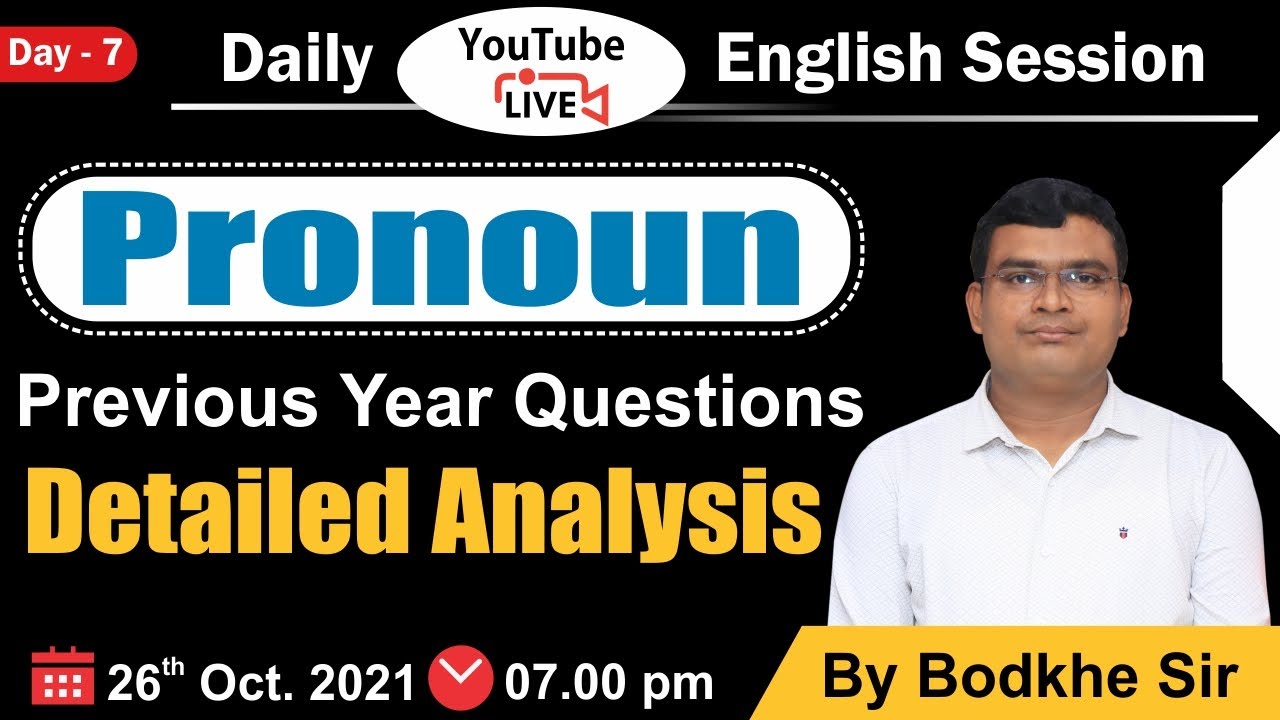 Daily English Live Session - 7 (Pronoun - PYQ) By Balasaheb Bodkhe