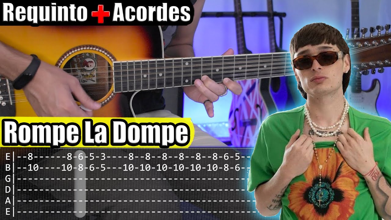 Rompe La Dompe - Peso Pluma x Junior H, Oscar Maydon - Requinto + Acordes | TABS | Tutorial Guitarra