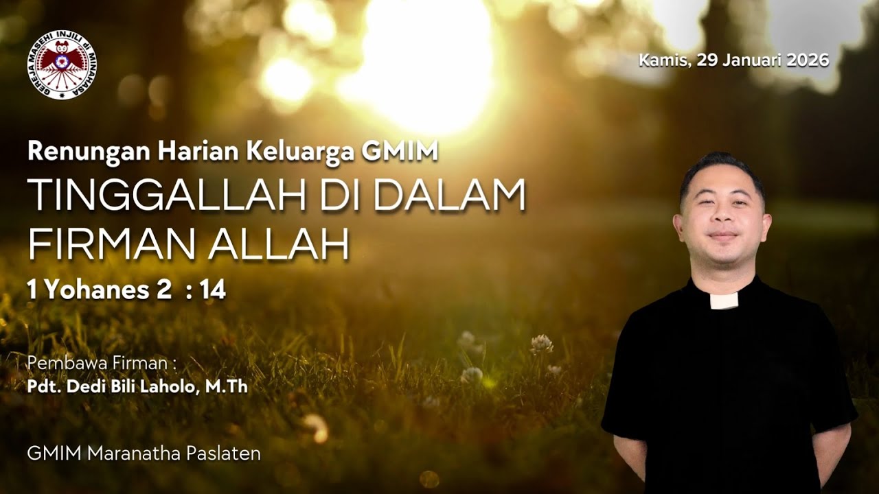 RHK GMIM Kamis, 29 Januari 2026 | Tinggalah Di Dalam Firman Allah