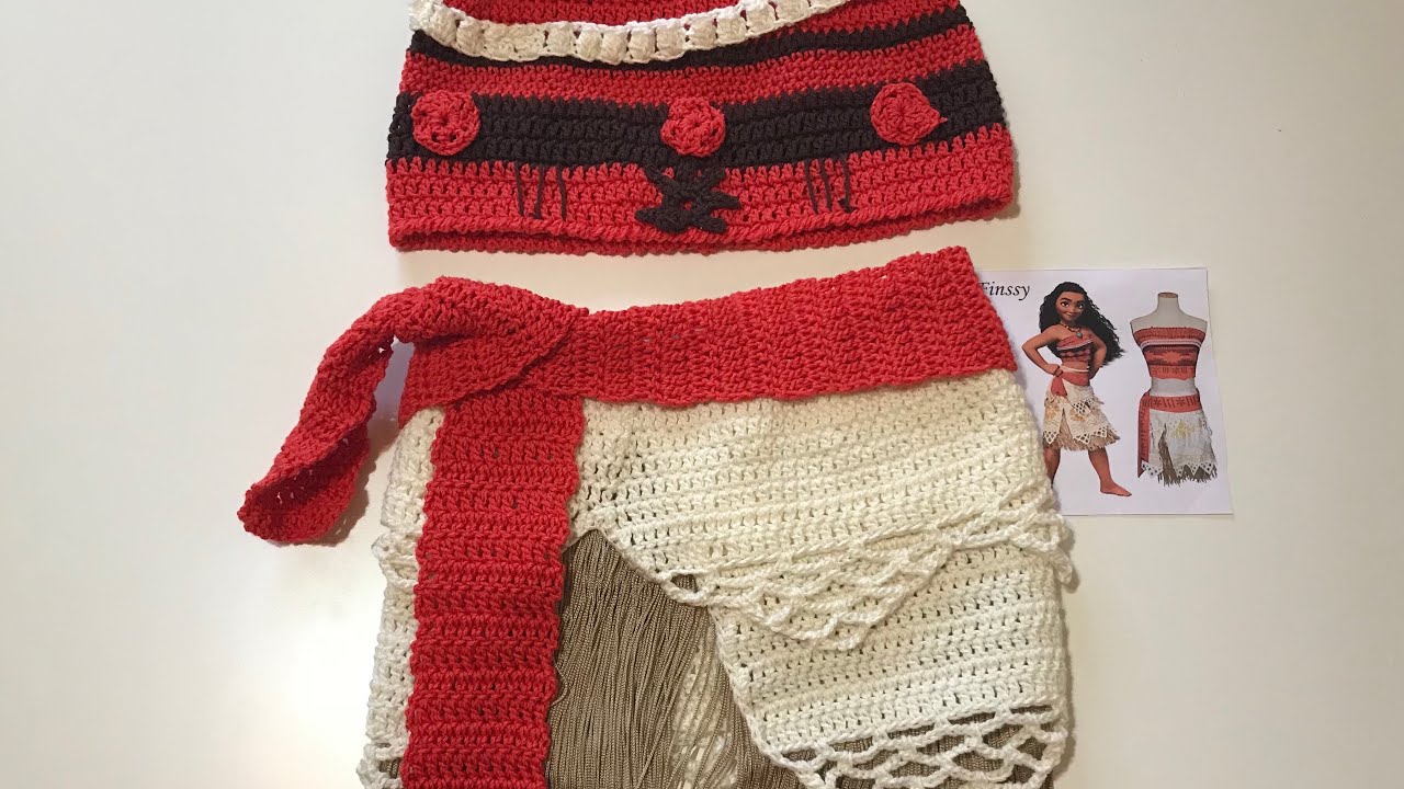MOANA O VAIANA COMO HACER SU VESTIDO A CROCHET FACIL