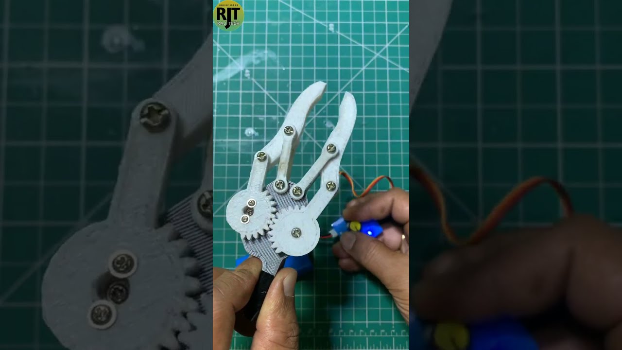 servo motor gripper | 3d printed servo robot gripper | 3d printer | robot arm servo gripper