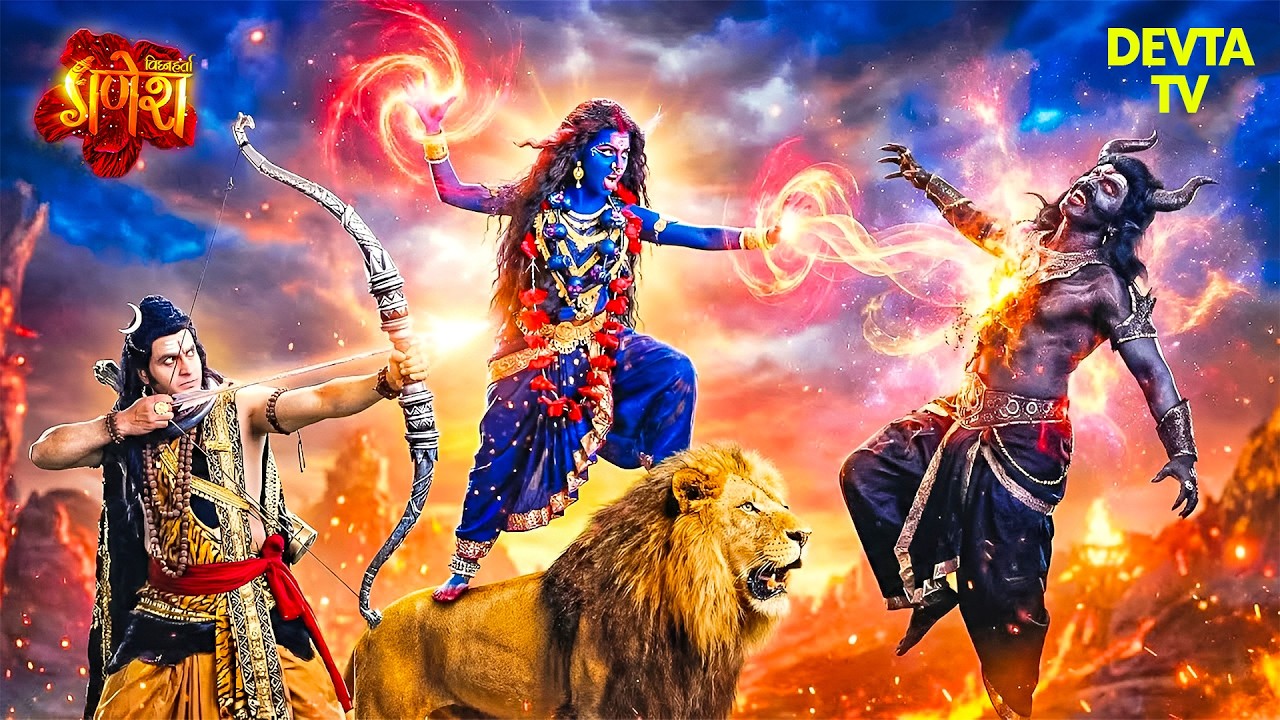 गणेश लीला | बेकाबू माँ काली जब शिव के चरणों को पकड़ गहरी नींद में सो गई |Vignaharta Ganesh