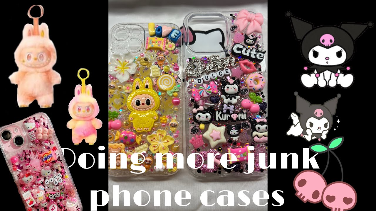 Just doing more junk phone cases 📱📱💕💕💕#phonecase #iphone #kuromy #labubu 