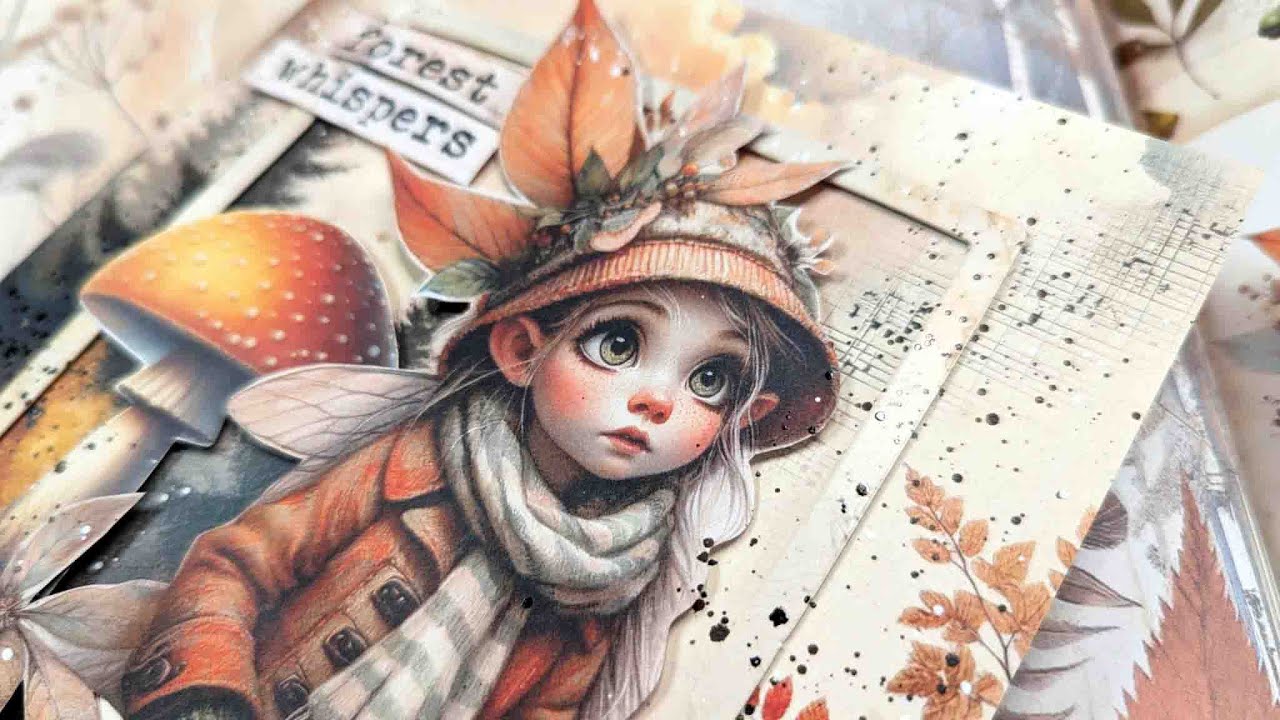 ПРОСТАЯ открытка формата А4 - ОГРОМНАЯ фоновая страница - Осенние истории #maremicollagebooks