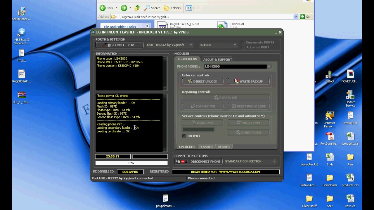 Vygis ToolBox Ke800 Unlock