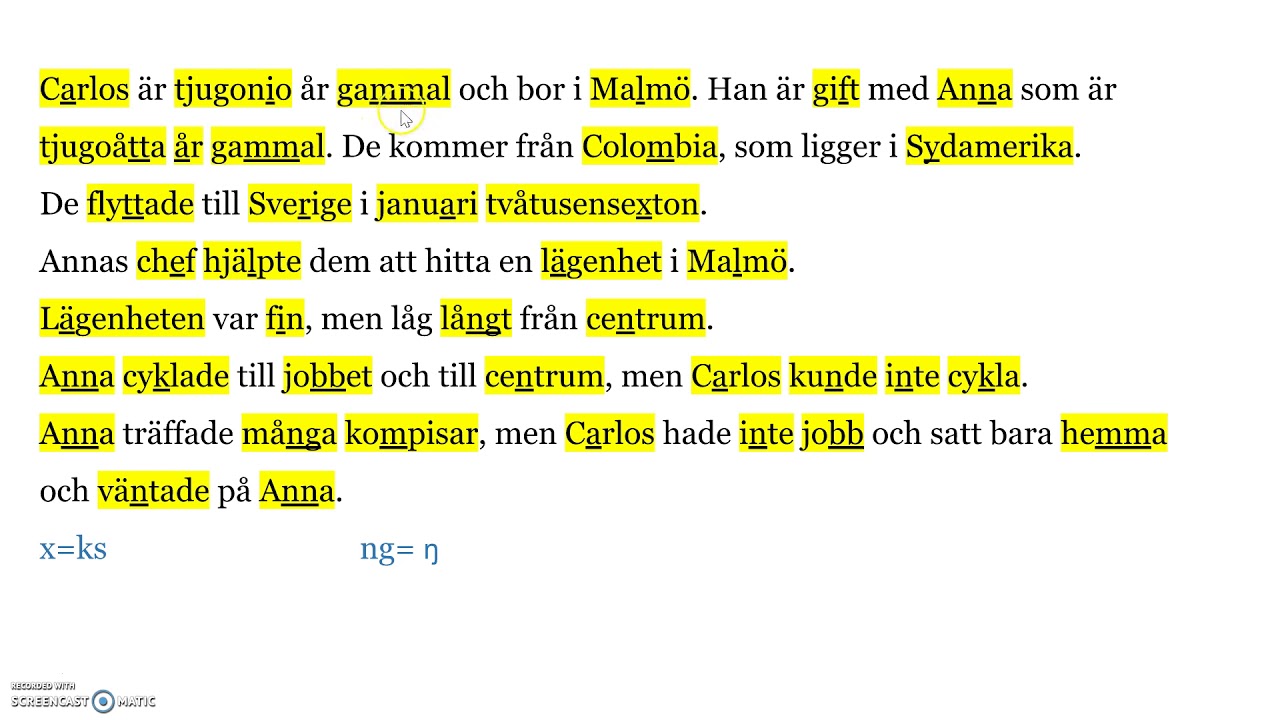 Träna uttal -Det här är Carlos och Anna