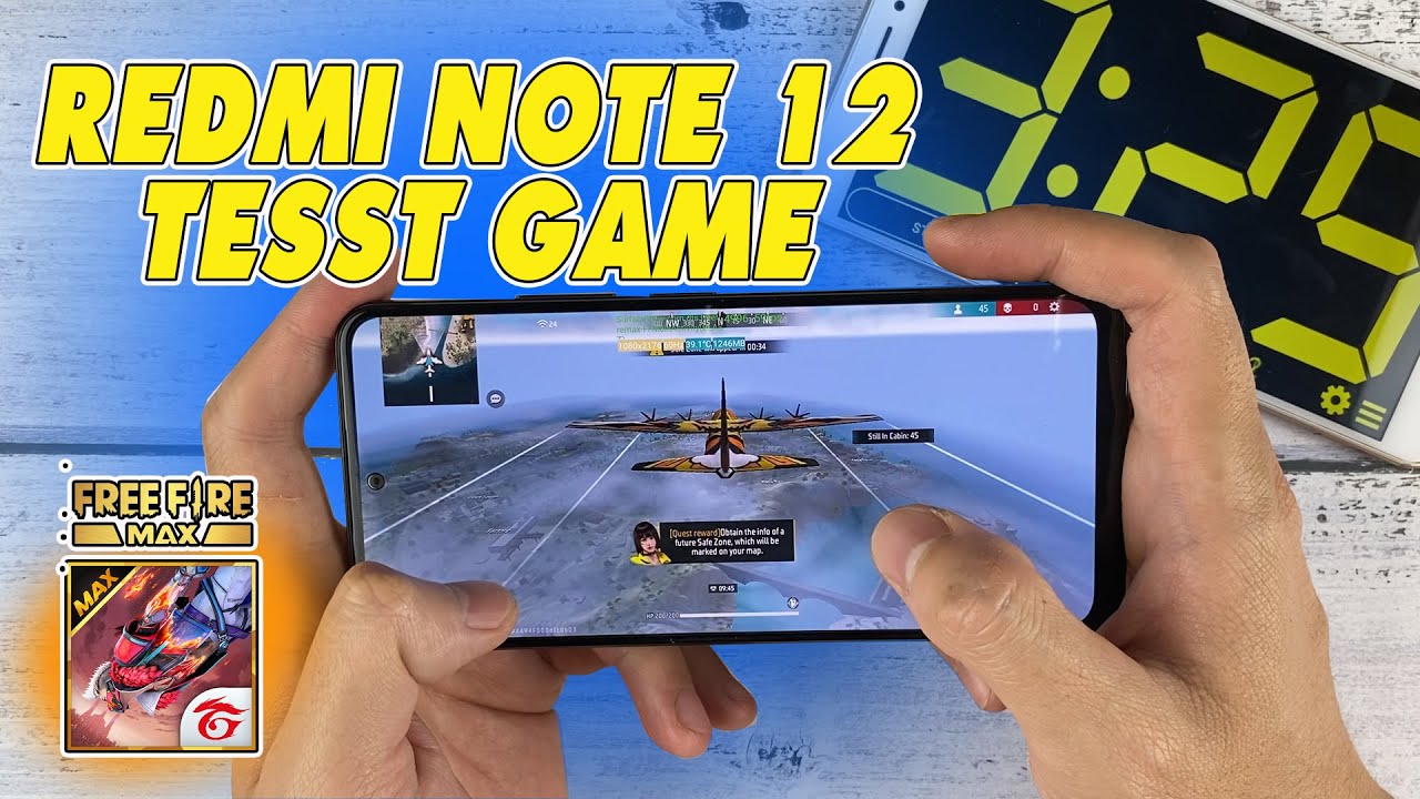 Xiaomi Redmi Note 12 Global Test Game Free Fire Max|Battery Drain Test & Temperatures! FPS Test