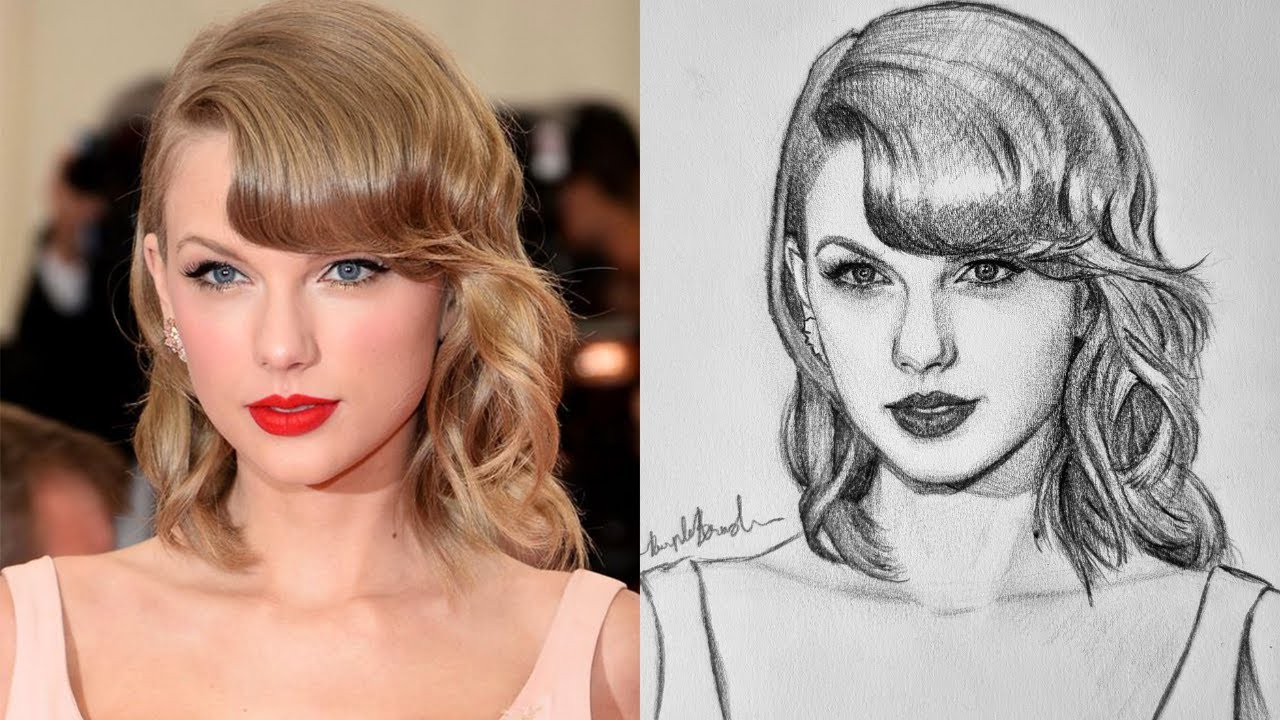 How to Draw Taylor Swift || Beginner's Step-by-Step Sketch Tutorial