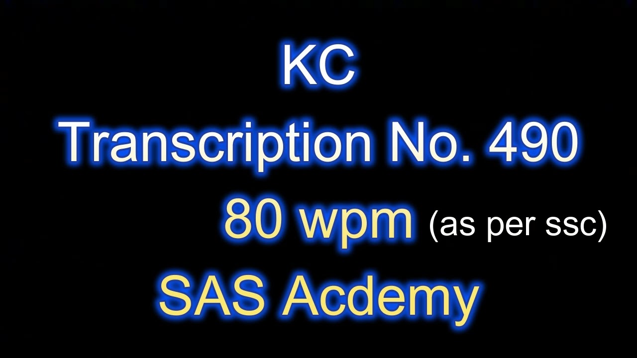 Trans. 490 / 80 wpm / 840 words