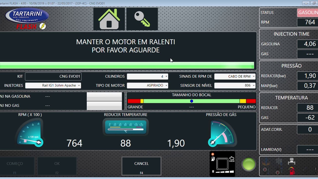 Kit gnv Tartarini 4cc - 1º passo - Auto Calibraçao