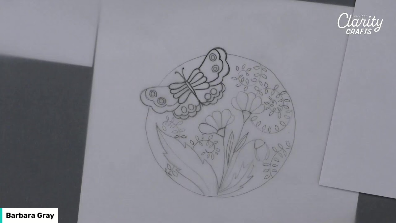 🔴 Clarity SHAC LIVE - 305 - Doodled Butterfly & Flowers Round with Frame - Part 1