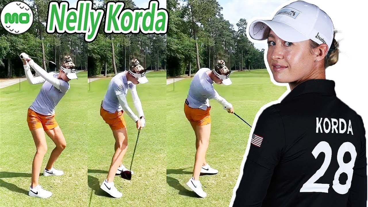 Nelly Korda ネリー・コルダ 米国の女子ゴルフ スローモーションスイング!!!