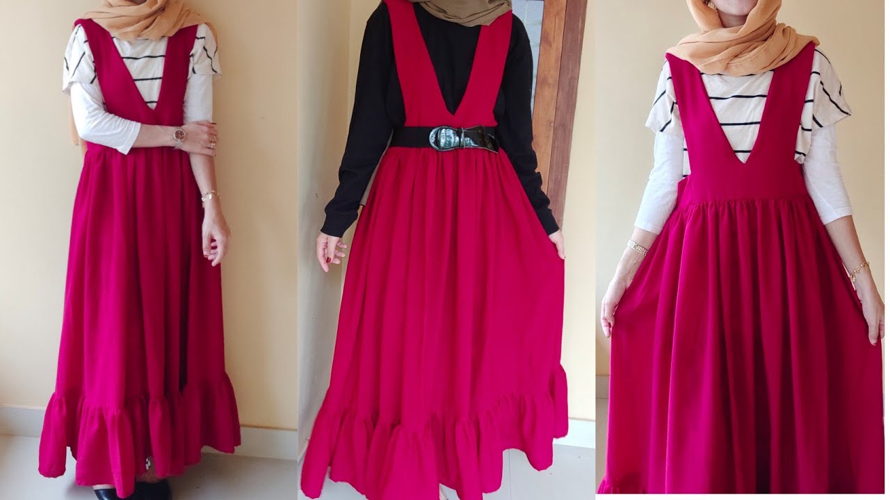 DIY - overall maxi dress/pinafore dress/dungaree skirt full tutorial