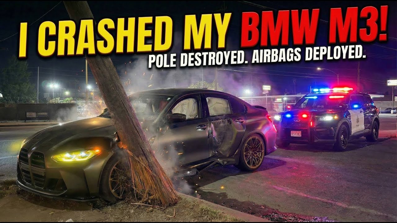 CRASHED MY BMW M3 | POLE DESTROYED | AIRBAGS DEPLOYED | MAJORKA LOS ANGELES