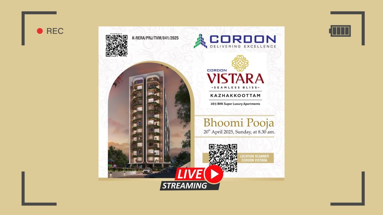🎥 LIVE: Cordon Vistara Bhoomi Pooja Ceremony | Kazhakkoottam | 20th April 2025