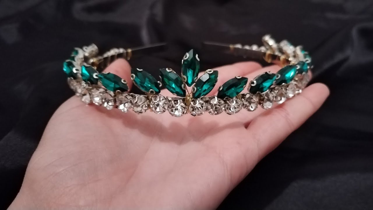 طريقة عمل تاج من الكريستال سهل و بسيط للمبتدئين/hair accessory/Bridal crown