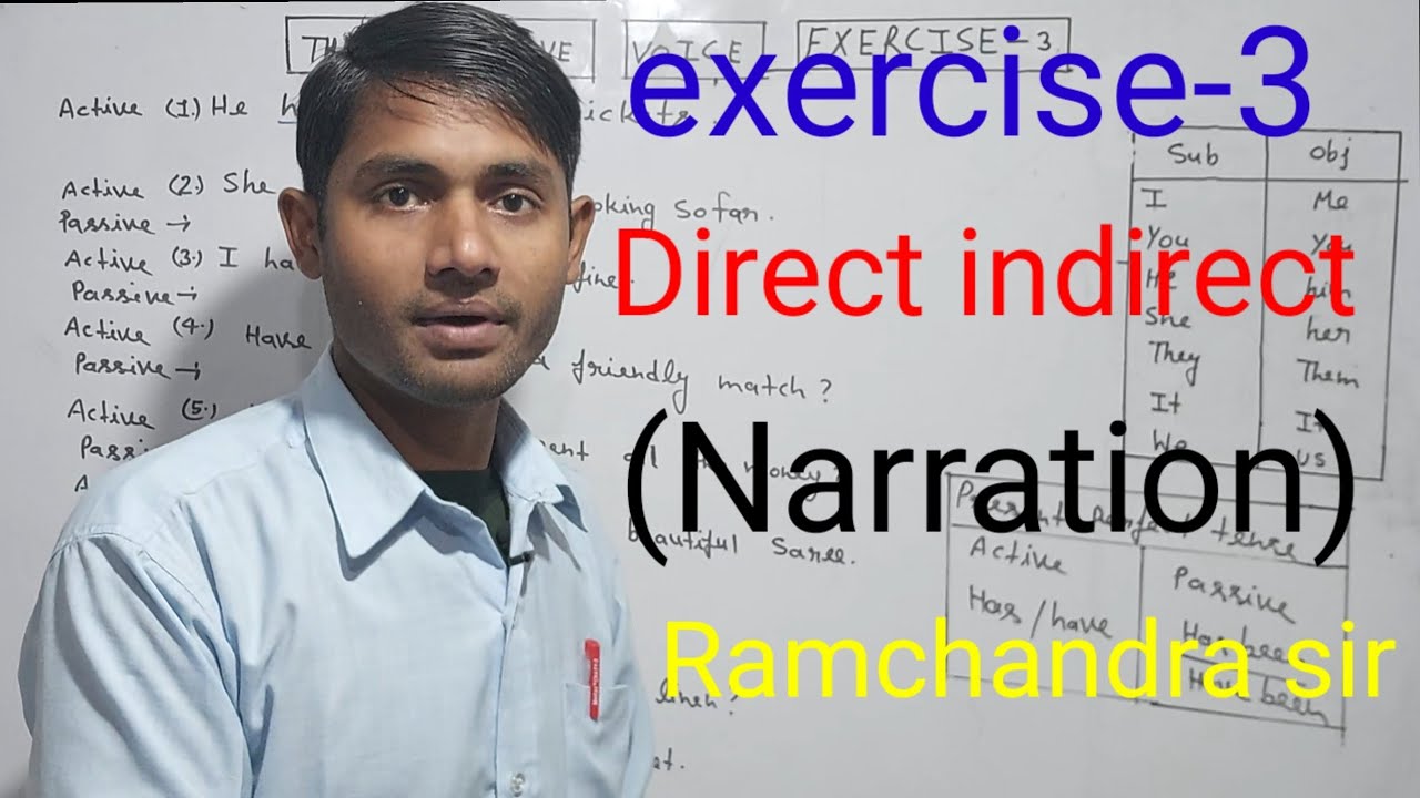 |Class12th|Grammar|Direct Indirect|Narration|Rajiv Prakashan book |Exercise-3|Ramchandra sir|