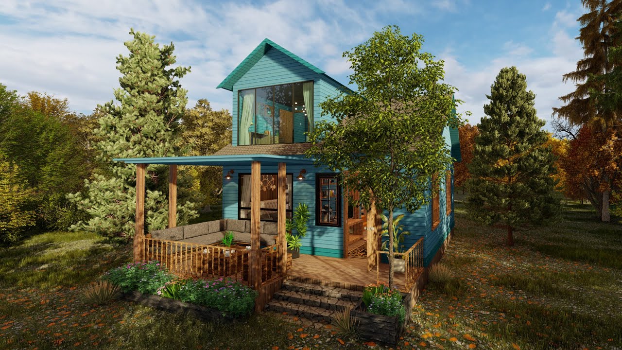 Mastering Space and Style in a 6x6 Meter House | 2 Bedroom House Design