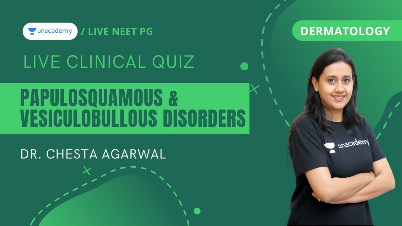 Live Clinical Quiz | Papulosquamous & vesiculobullous disorders ( PGMEE ) | Dr. Chesta Agarwal