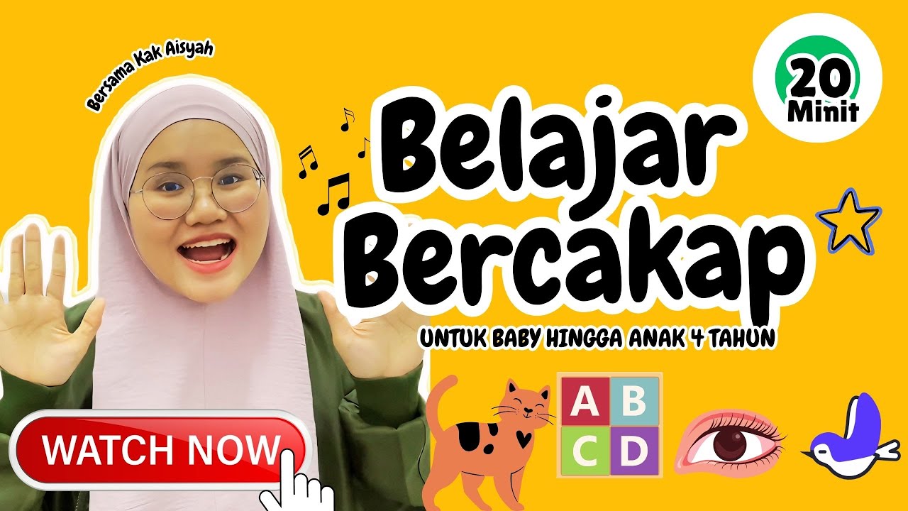 Belajar Bercakap dengan KakAisyah 🥰 | Bunyi Haiwan | ABCD | Anggota Badan | Twinkle Little Star ⭐️