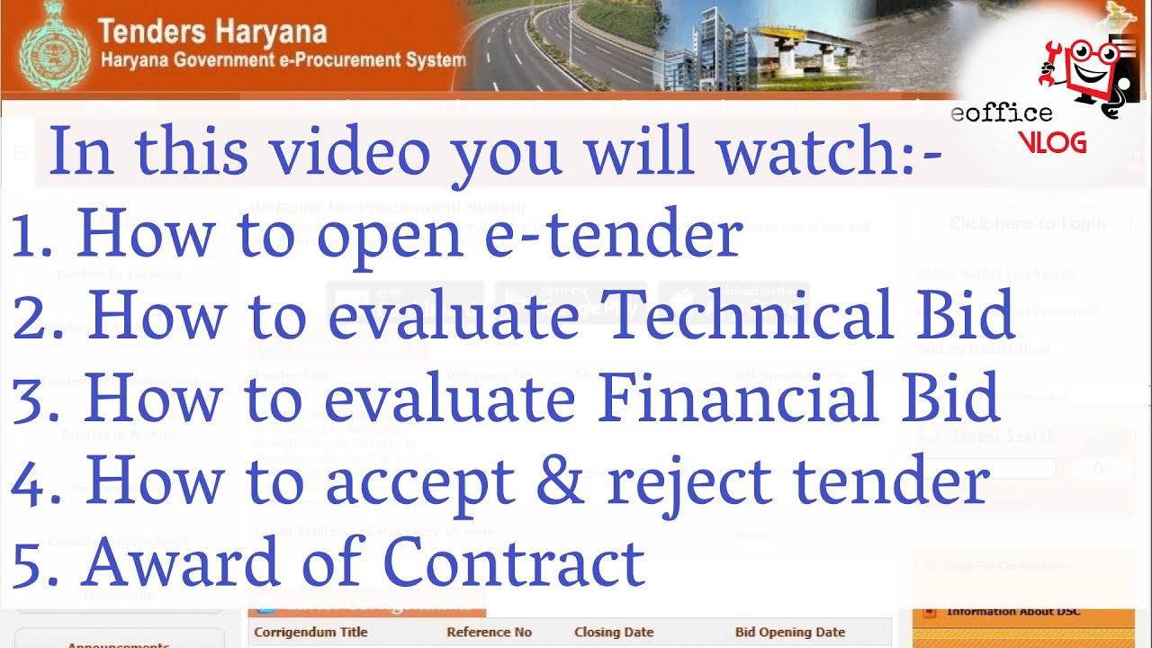 Tender Opening Process | Technical Bid | Financial Bid | Award of Contract AOC