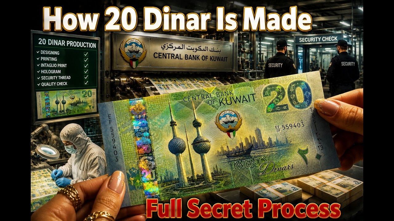 How Kuwait 20 Dinar Notes Are Made &ndash; From Cotton to Your Wallet 😱 Full Process