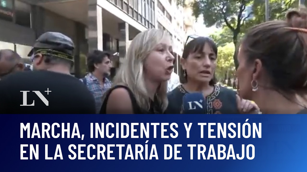 Reclamo del sindicato del neumático: marcha, incidentes, y tensión en la Secretaría de Trabajo