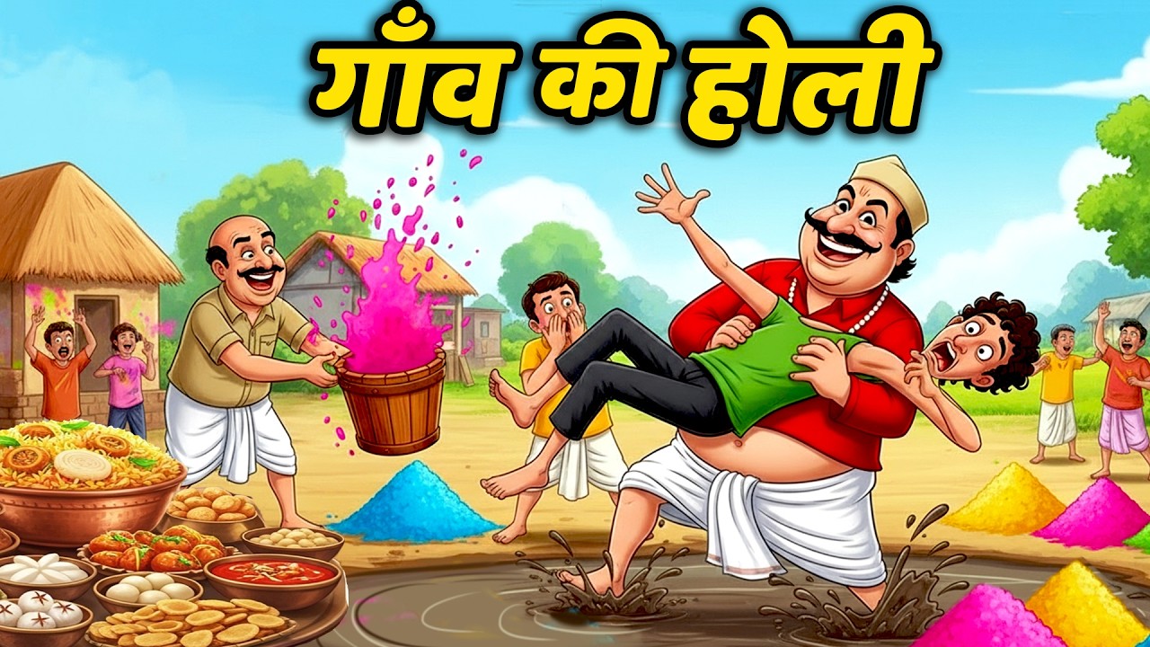 गांव की होली | GAON KI HOLI | HINDI KAHANI | MORAL STORIES | CARTOON STORY | HOLI SPECIAL | LALCHI